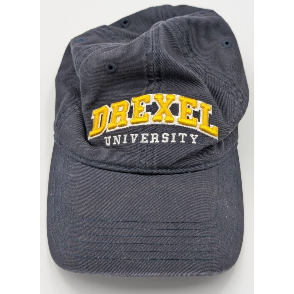 Drexel University Hat Legacy Strapback Navy Black Gold Embroidered Spellout Cap